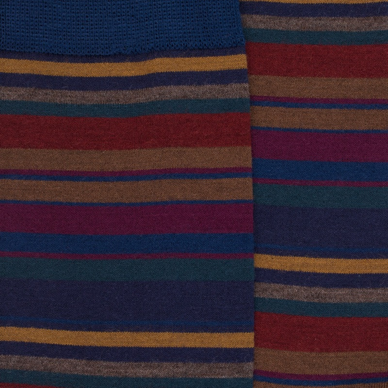 Socken mit feinen mehrfarbigen Streifen - Blau