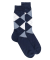 Herren Socken aus Baumwolle mit Intarsien-Muster - Blau