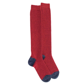 Lange Socken für Herren aus Polarwolle - Rot & blau | Doré Doré