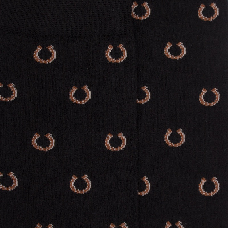 Herrensocken aus Baumwolle mit Hufeisenmuster - Schwarz | Doré Doré