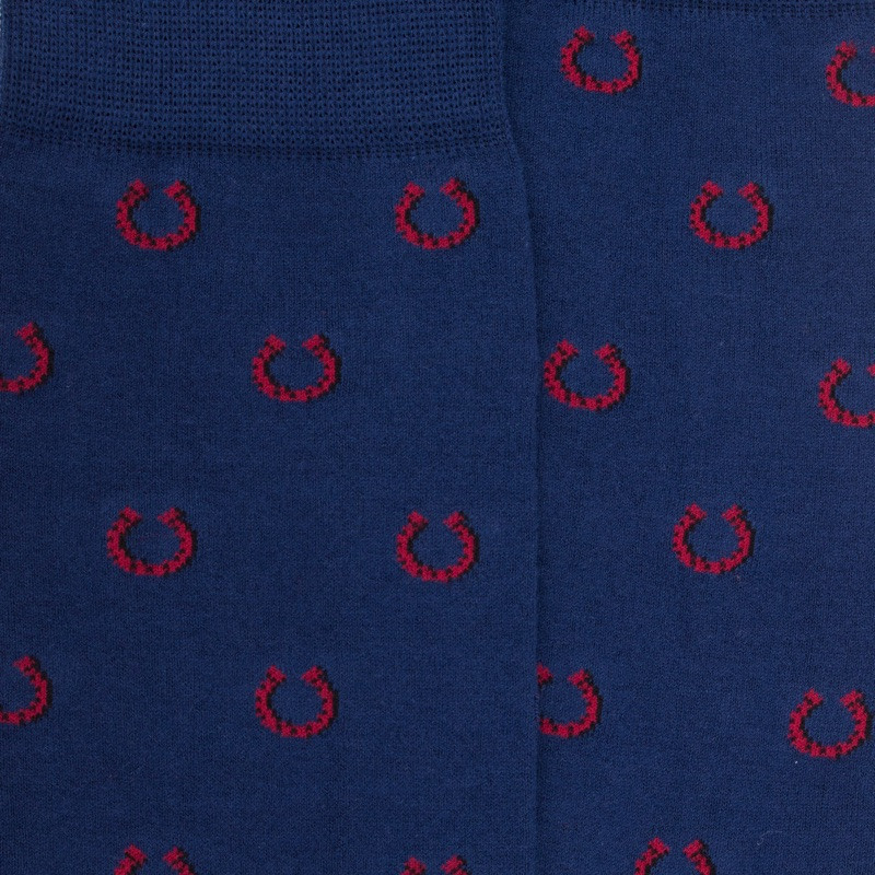 Herrensocken aus Baumwolle mit Hufeisenmuster - Blau | Doré Doré