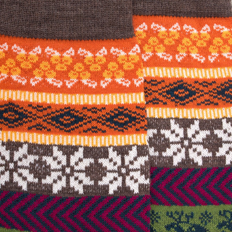 Herrensocken aus Wolle mit Weihnachtsmotiv - Orange | Doré Doré