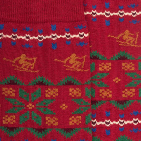Herrensocken aus Baumwolle mit Weihnachtsmotiv - Rot | Doré Doré