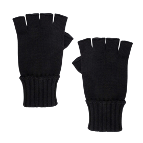Fingerlose Unisex Handschuhe aus Wolle und Kaschmir - Schwarz | Doré Doré
