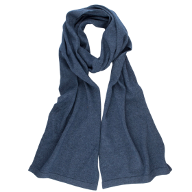 Einfarbiger Unisex-Schal aus Wolle und Kaschmir - Blau | Doré Doré