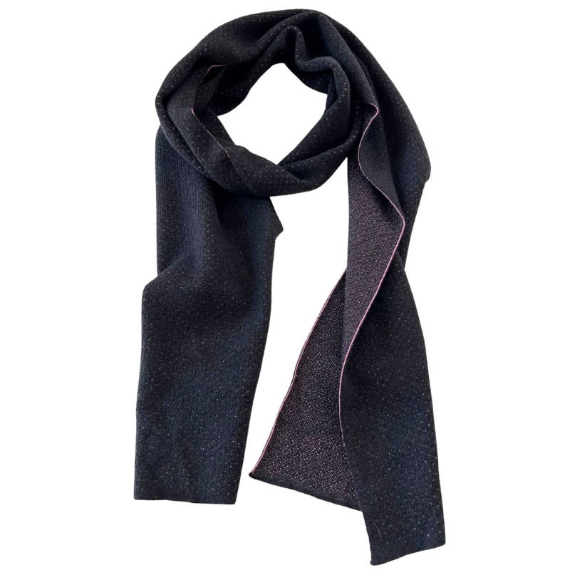 Wollschal mit Rosenmuster aus glänzendem Lurex | Doré Doré