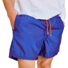 Badeshorts mit runde Muster - Blau