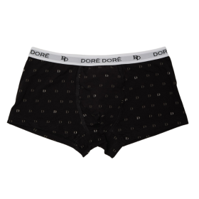 Boxershorts aus Baumwolle mit 'D'-Muster für Männer - Schwarz | Doré Doré