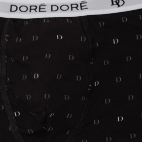 Boxershorts aus Baumwolle mit 'D'-Muster für Männer - Schwarz | Doré Doré