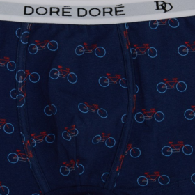 Herren-Boxershorts aus Baumwolle mit Fahrradmuster - Royal Blau & Blau | Doré Doré
