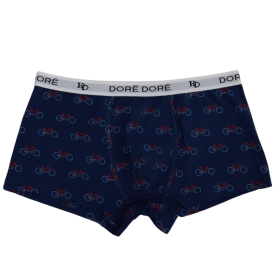 Herren-Boxershorts aus Baumwolle mit Fahrradmuster - Royal Blau & Blau | Doré Doré