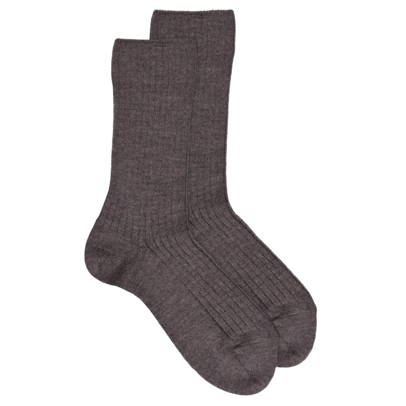 Socken aus Merino Wolle für Kinder - Hellbraun