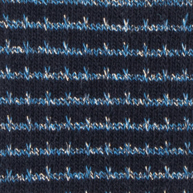 Glänzende Strumpfhose aus Baumwolle und Lurex - Blau gestreift