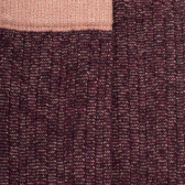 Lange Socken für Damen aus Wolle und Baumwolle mit vertikalen, perforierten Streifen mit Glanzeffekt - Burgund und hellrosa | Do