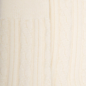 Damensocken aus Wolle mit Zopfmuster - Creme | Doré Doré