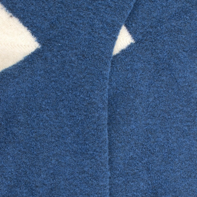 Lange Socken für Damen aus Polarwolle - Saphirblau & Ecru | Doré Doré
