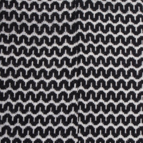 Lange Wollsocken für Damen mit geometrischem Wellenmuster ohne elastischen Bund - Schwarz | Doré Doré
