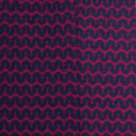 Lange Wollsocken für Damen mit geometrischem Wellenmuster ohne elastischen Bund - Navy Blau | Doré Doré