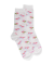 Socken für Damen aus merzerisierter baumwolle mit Seerosenmuster - Weiß