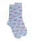 Socken für Damen aus merzerisierter baumwolle mit Seerosenmuster - Hellblau