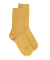 Gerippte Socken aus dicker Merinowolle - Gelb
