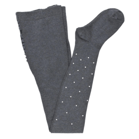 Strumpfhose aus Baumwolle für Kinder - Grau mit Punkte