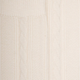 Lange Socken aus Wolle und Kaschmir für Damen einfarbig mit Zopfmuster - Creme | Doré Doré