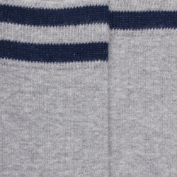 Ausgefallene Kniestrümpfe aus Baumwolle mit 2 Streifen – Grau