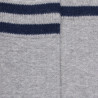 Ausgefallene Kniestrümpfe aus Baumwolle mit 2 Streifen – Grau