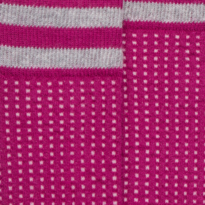 Ausgefallene Kniestrümpfe aus Baumwolle mit 2 Streifen – Pink