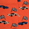 Kinder Socken aus Baumwolle mit Rennwagen Muster - Orange | Doré Doré