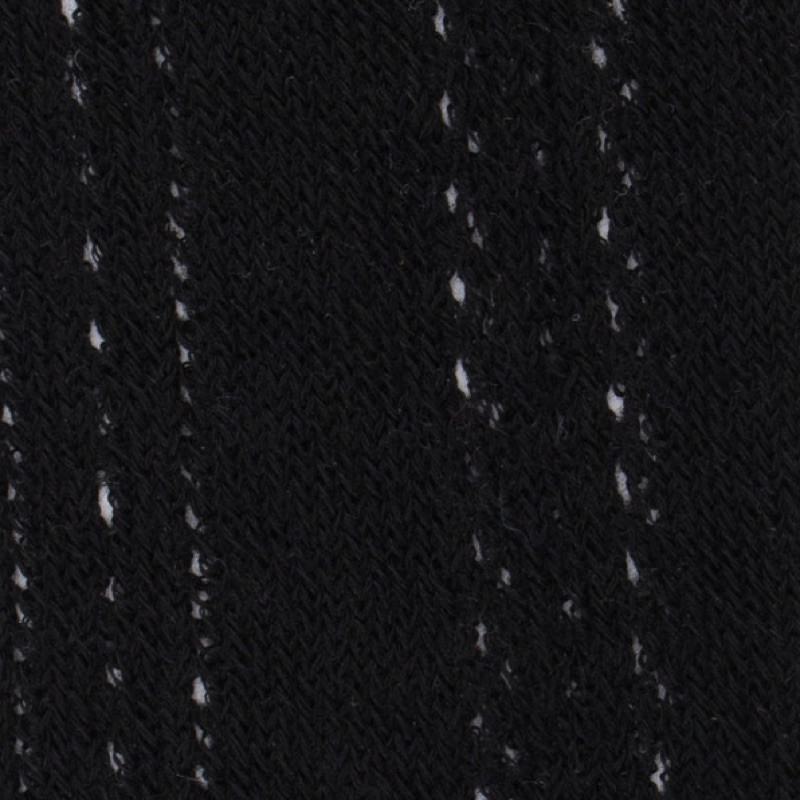 Damen Strumpfhose aus Baumwolle mit vertikalem Lochmuster - Schwarz | Doré Doré