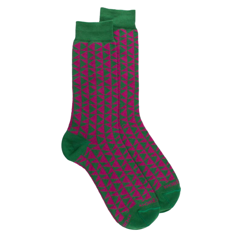 Herren Socken aus Baumwolle mit geometrischem Muster - Mint | Doré Doré