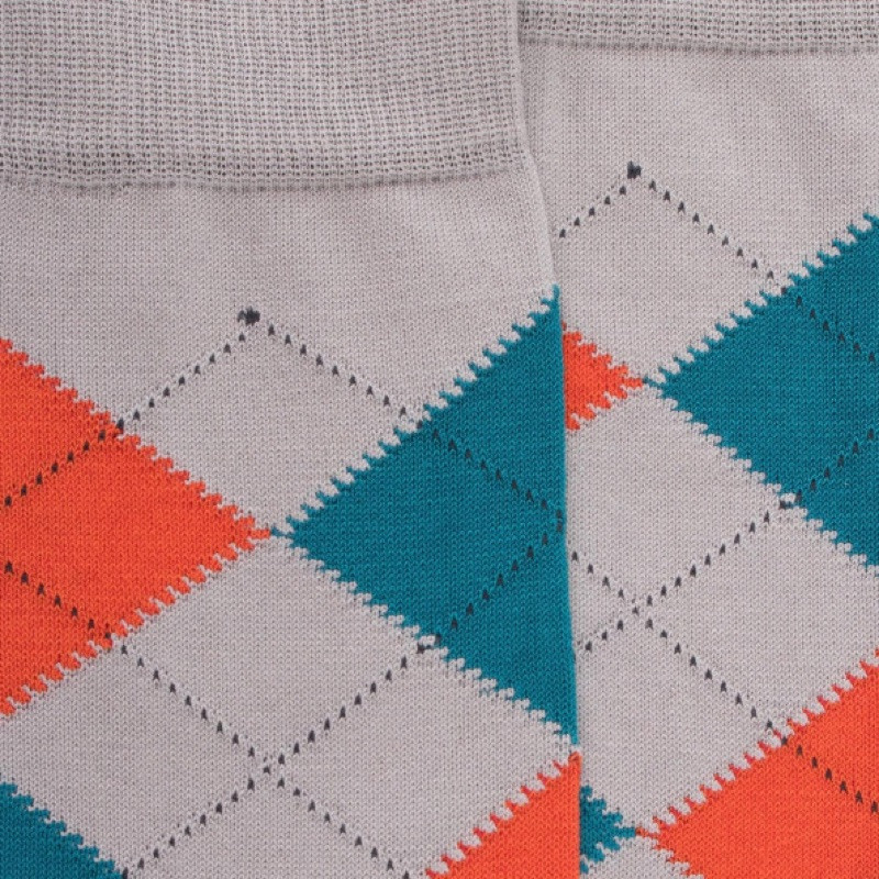 Herren Socken aus Baumwolle mit Intarsien-Muster - Grün | Doré Doré