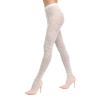 Damen Strumpfhosen aus Baumwolle und Kaschmir, perforiert, einfarbig - Creme