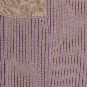 Zweifarbige gerippte Baumwolle lisle-Socken für Herren - Beige | Doré Doré