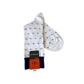 Socken aus Schottischem Garn in Piquet-Maschenware - Weiß Blau-Muster || Doré Doré