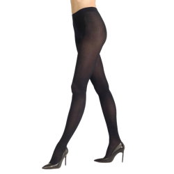 Ausgefallene Strumpfhose mit vertikalem Streifen - Schwarz 80 Deniers