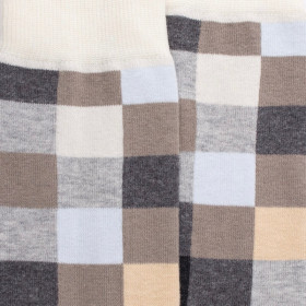 Herren Socken aus Baumwolle mit Karomuster - Grau | Doré Doré