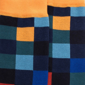 Herren Socken aus Baumwolle mit Karomuster - Blau | Doré Doré