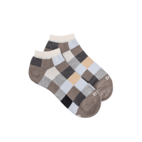 Kinder Socken aus Baumwolle mit Karomuster - Grau | Doré Doré