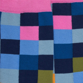 Damen Socken aus ägyptischer Baumwolle mit Karomuster - Blau | Doré Doré