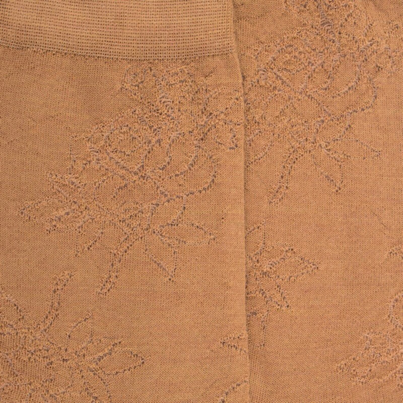 Damensocken aus Wolle mit Transparenz - Camel | Doré Doré