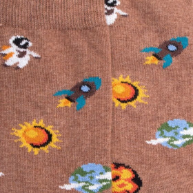 Kindersocken aus Baumwolle mit Universum-Muster - Braun | Doré Doré