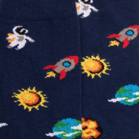 Kindersocken aus Baumwolle mit Universum-Muster - Blau | Doré Doré