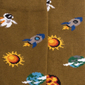 Kindersocken aus Baumwolle mit Universum-Muster - Pistaziengrün | Doré Doré