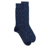 Socken für herren aus merzerisierter baumwolle mit kleinem D-Muster in zwei Farben - Blau