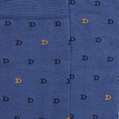 Socken für herren aus merzerisierter baumwolle mit kleinem D-Muster in zwei Farben - Blau | Doré Doré