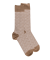 Socken für herren aus gewebtem merzerisierter baumwolle mit quadratischem Muster - Braun