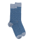 Socken für herren aus gewebtem merzerisierter baumwolle mit quadratischem Muster - Eisblau